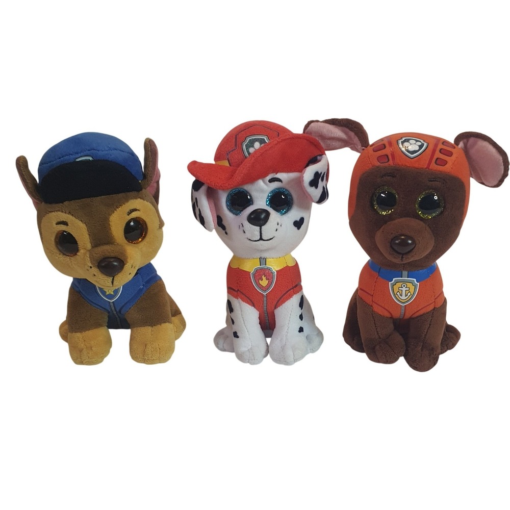 Ty Beanie Boos Paw Patrol Plush Chase Marshall Zuma 6 ' Stuffed Animals Dogs Pup
